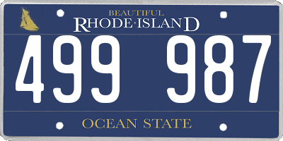 RI license plate 499987
