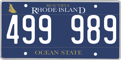 RI license plate 499989