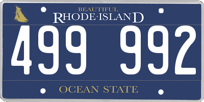 RI license plate 499992