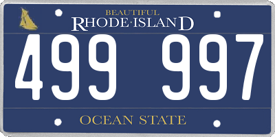 RI license plate 499997