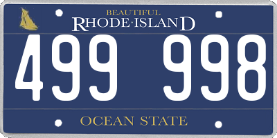 RI license plate 499998