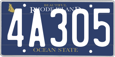 RI license plate 4A305