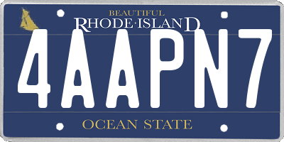 RI license plate 4AAPN7