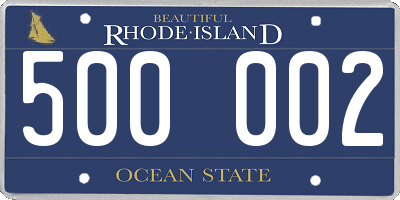 RI license plate 500002