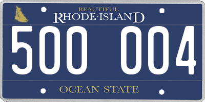 RI license plate 500004
