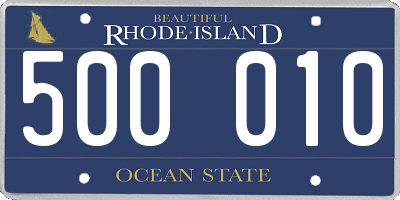 RI license plate 500010