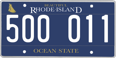 RI license plate 500011