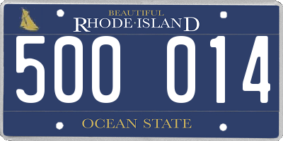 RI license plate 500014