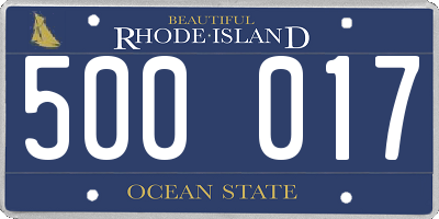 RI license plate 500017