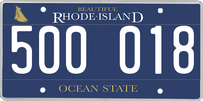 RI license plate 500018