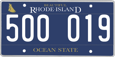 RI license plate 500019