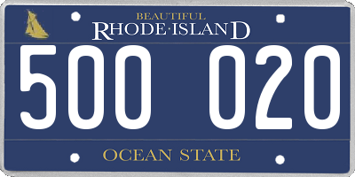 RI license plate 500020