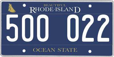 RI license plate 500022