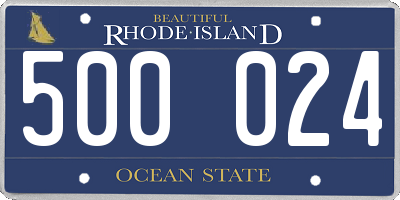 RI license plate 500024