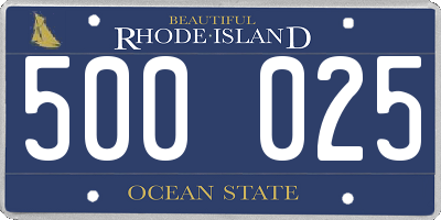 RI license plate 500025