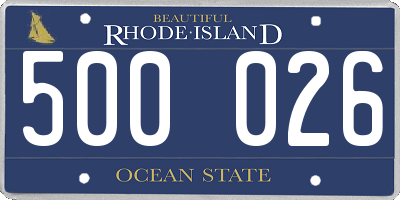RI license plate 500026