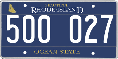 RI license plate 500027