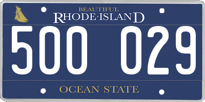 RI license plate 500029