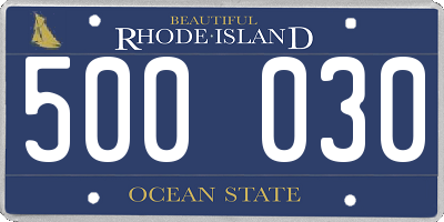 RI license plate 500030