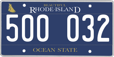 RI license plate 500032