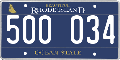 RI license plate 500034
