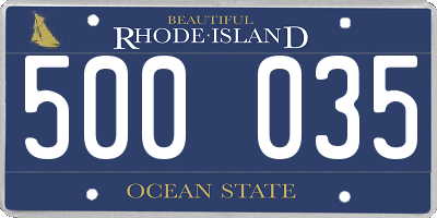 RI license plate 500035