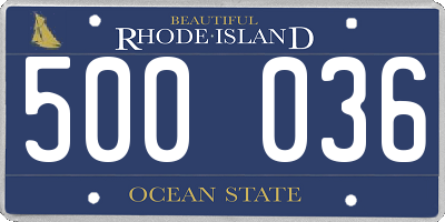 RI license plate 500036