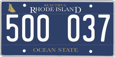 RI license plate 500037