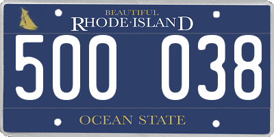 RI license plate 500038