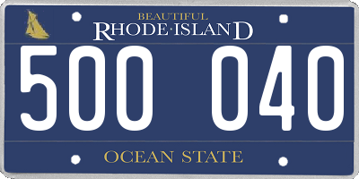 RI license plate 500040