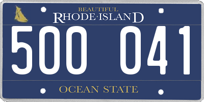 RI license plate 500041