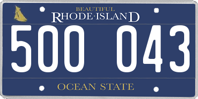 RI license plate 500043