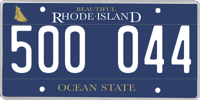 RI license plate 500044