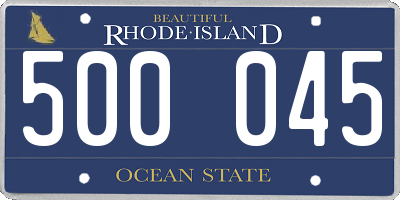 RI license plate 500045