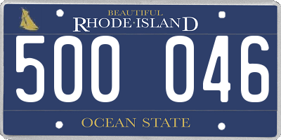 RI license plate 500046