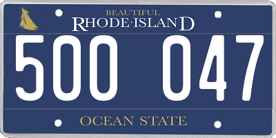 RI license plate 500047