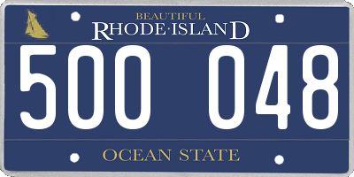 RI license plate 500048