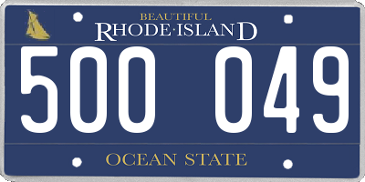 RI license plate 500049