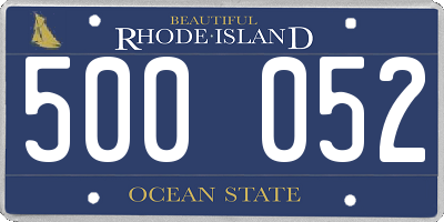 RI license plate 500052