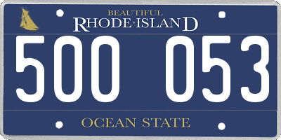 RI license plate 500053