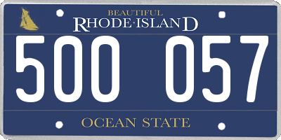 RI license plate 500057