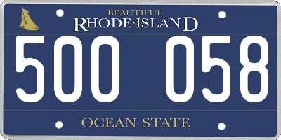 RI license plate 500058