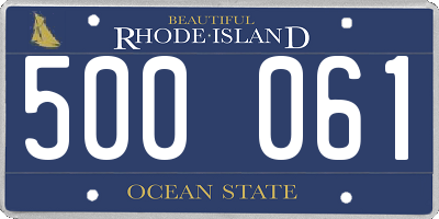 RI license plate 500061