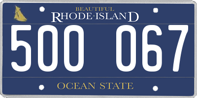 RI license plate 500067