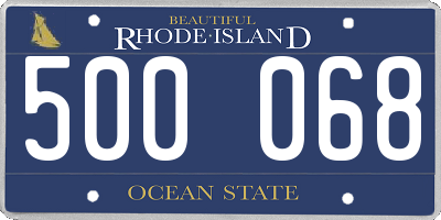 RI license plate 500068