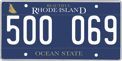 RI license plate 500069