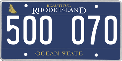 RI license plate 500070