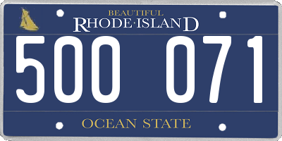 RI license plate 500071