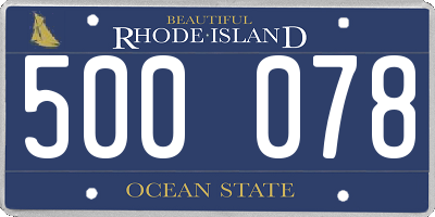 RI license plate 500078