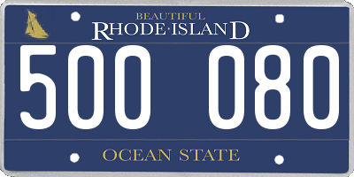 RI license plate 500080